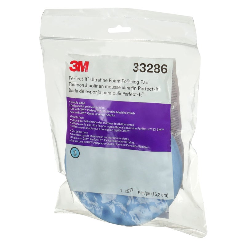 Perfect-It 3M Perfect-It Ultrafine Polishing Pad, 33286, 6 in, 1 Pad, Blue, Double sided, Waffle Face, Polishing for Automotive - Image 3